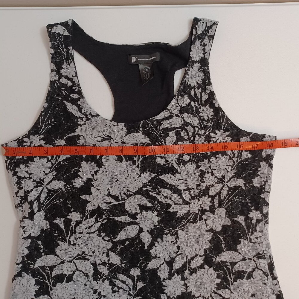 Women's I.N.C. Black& White/Silver Tank with Rough Exterior Material Size Large - Picture 8 of 8